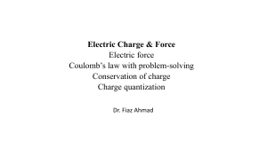 Electric Charge & Force: Coulomb's Law & Electrostatics
