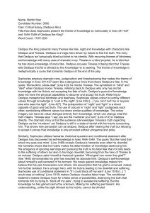 Oedipus Rex Knowledge Theme Analysis: Critical Essay
