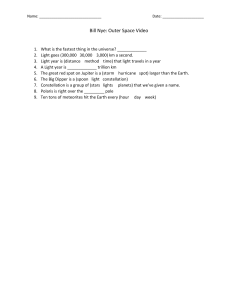 Bill Nye Outer Space Video Worksheet