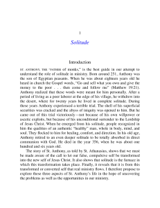 Solitude in Ministry: St. Anthony's Spiritual Journey