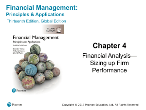 Chapter 4: Financial Analysis - Sizing up Firm Performance