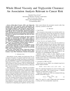 Whole Blood Viscosity and Triglyceride Clearance: Cancer Risk Association