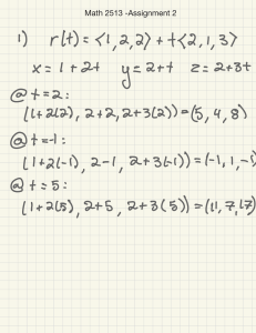 Math 2513 Asignaci&oacute;n 2: Ecuaciones Param&eacute;tricas y Secciones C&oacute;nicas