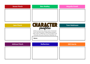 To Kill a Mockingbird Character Profiles Worksheet