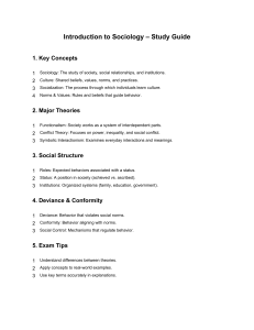 Introduction to Sociology Study Guide