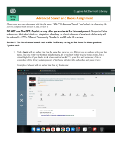 BIS 2190 Advanced Search Assignment