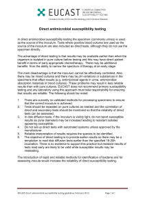 Direct Antimicrobial Susceptibility Testing Guidelines