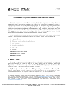 Operations Management: Introduction to Process Analysis