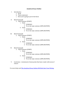 Analytical Essay Outline Template