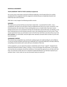 Leadership Point of View Assignment