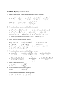 Math 1022 Beginning of Semester Review