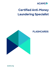 Certified Anti-Money Laundering Specialist Flashcards