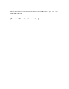 Fluid Existences: Bauman's Liquid Modernity Theory