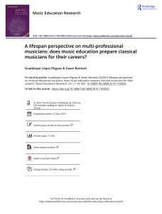 Music Education & Classical Musicians' Careers: Lifespan Perspective