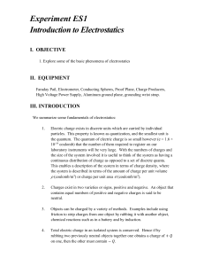 Experiment ES1: Introduction to Electrostatics Lab Guide