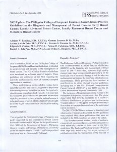 2005 Update: Philippine College of Surgeons Breast Cancer Guidelines