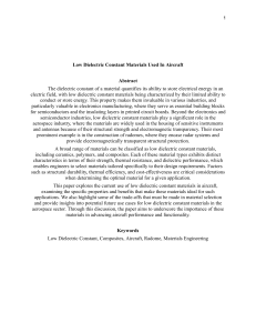 Low Dielectric Constant Materials in Aircraft