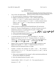 Economics Homework 4: Microeconomics Problems