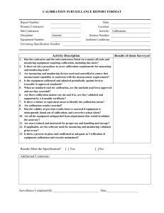Calibration Surveillance Report Format Template
