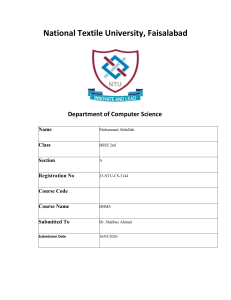 DBMS Assignment - National Textile University