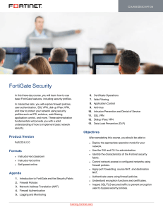 FortiGate Security Course Description | FortiOS 6.0.0