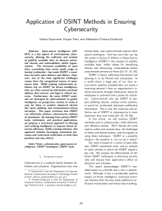 OSINT Methods in Cybersecurity: A Research Paper
