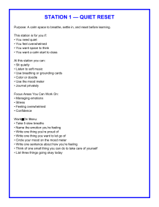Quiet Reset Station: SEL Activities for Students
