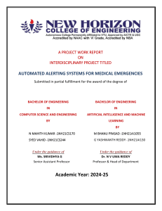 Automated Alerting Systems for Medical Emergencies Project Report