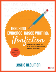 Teaching Evidence-Based Writing: Nonfiction Texts & Lessons