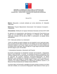 Respuesta a Consulta: Restricciones de Tr&aacute;nsito en Proyecto Costanera