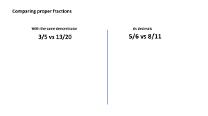 Comparing Proper Fractions: Same Denominator & Decimals