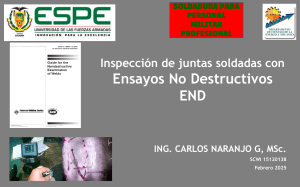 Inspecci&oacute;n de juntas soldadas con END - Soldadura Militar Profesional