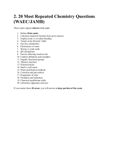 20 Most Repeated Chemistry Questions (WAEC/JAMB)
