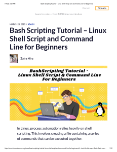 Bash Scripting Tutorial for Beginners: Linux Shell & Command Line