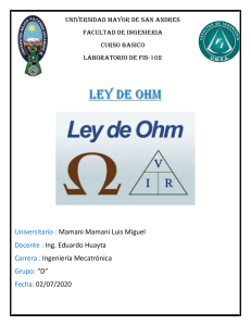 Informe de Laboratorio: Ley de Ohm - FIS-102