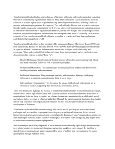 Transformational Leadership in Organizational Behavior