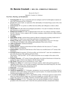 REL 320 Christian Theology Test #3 Review