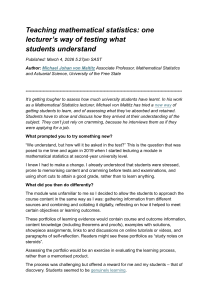 Teaching Mathematical Statistics: A Lecturer's Assessment Method