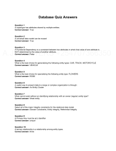 Database Quiz Answers: Key Concepts & Solutions