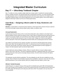 Integrated Master Curriculum Day 17: Brand Ladder, Math, Physics, Chemistry