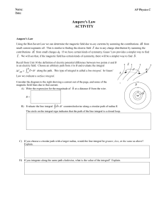 AP Physics C Ampere's Law Activity Worksheet