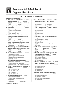Fundamental Principles of Organic Chemistry Multiple Choice Questions