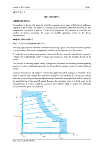 BJT Biasing: Transistor Amplifier Design