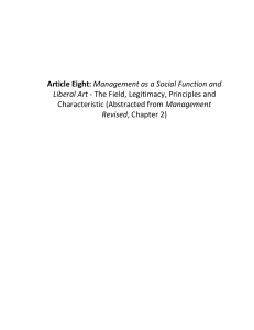 Management as a Social Function and Liberal Art: Abstracted Article