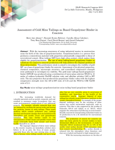 Assessment of Gold Mine Tailings as Geopolymer Binder in Concrete