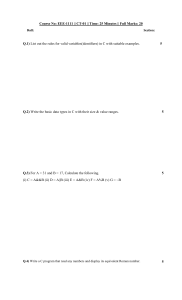 C Programming Quiz: Variables, Data Types, Bitwise, Roman Numerals