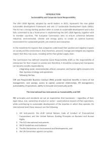 Sustainability and Corporate Social Responsibility: EU Policy & Legislation
