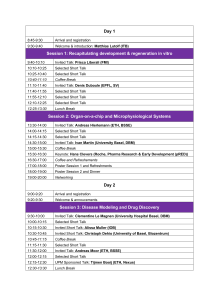 Conference Schedule: Development & Organoid Technologies