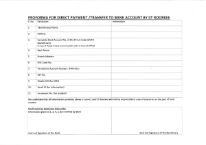 IIT Roorkee Direct Payment Proforma Form