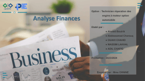 Analyse Finances - Technicien R&eacute;paration Automobile